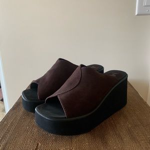 Brown Chunky Platform Sandals